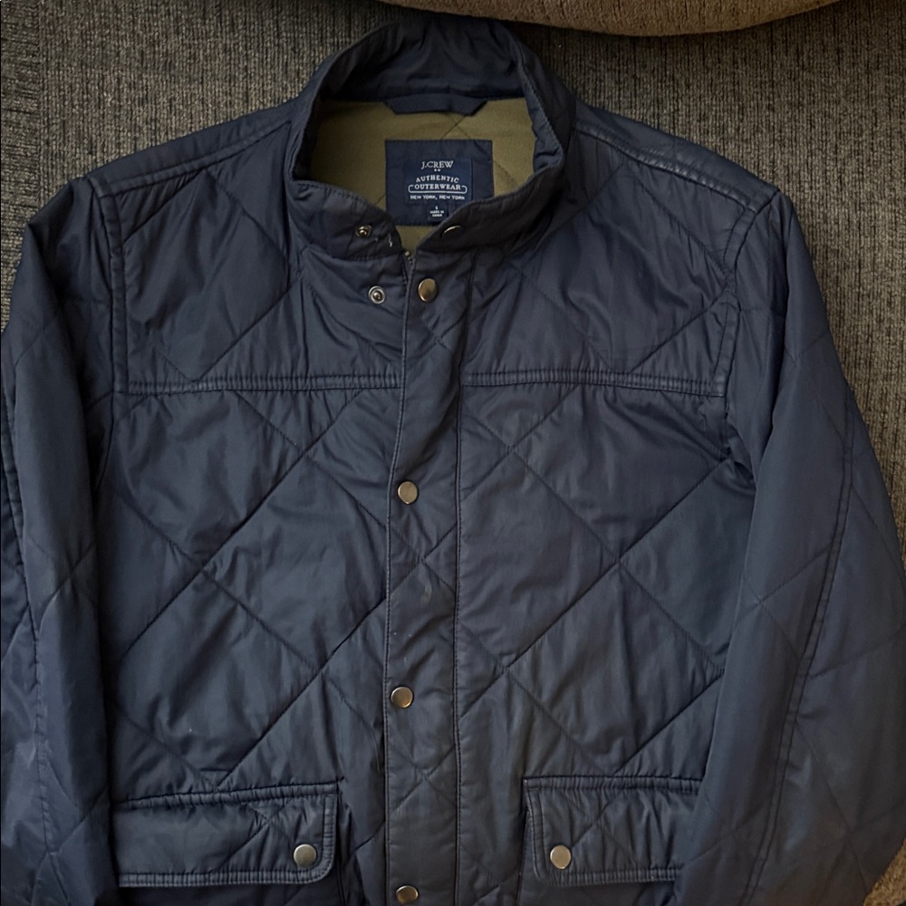 J. Crew Men's Dark Blue Puffer Jacket
